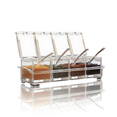 V-RESOURCING clear seasoning box with four compartments for organized spices.