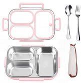 VACAID 25oz lunch kit pink with three compartments for balanced meals.