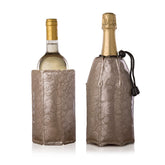 Vacu Vin Rapid Ice sleeve on a champagne bottle keeps drinks cold for hours.
