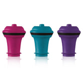 Vacu Vin Wine Saver stoppers multicolor set sealing bottles to preserve freshness.