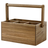 VaeFae acacia silverware caddy with handle keeps utensils tidy and portable.