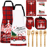 VAIPI Christmas aprons in red plaid for festive baking prep