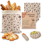 VAKEEN beeswax bread bag with open buckle for easy loading and secure transport.