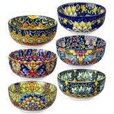 Vancasso bohemian-pattern bowl inside—bright colors energize everyday meals.