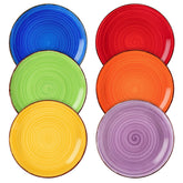 Vancasso Bonita Muticolor salad plates top view with vibrant glaze.