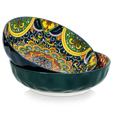 Vancasso large serving bowls with Bohemian pattern, ideal for salads and party spreads.