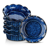 Vancasso mini pie pans with blue ruffled edge for individual desserts