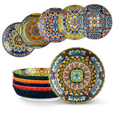 Vancasso 32oz pasta bowls set6 with vibrant Boho patterns for colorful meals