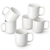 Vancasso porcelain coffee mugs 6pc set with ivory glaze for everyday use