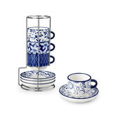 Vancasso Selene espresso cups with vintage blue glaze for refined espresso moments.