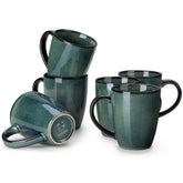 Vancasso Starry mug with green glaze, 16oz capacity for lattes and tea.