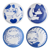 VanEnjoy small cute ceramic dish set with cat plates ideal for appetizers and sauces.