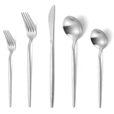 VANVRO matte silverware dessert fork in satin finish for comfortable dining