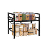 Vaphayva countertop shelf extended for flexible, space-saving storage.