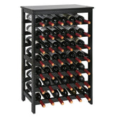 VASMIA 42-bottle bamboo wine rack front view for organized home wine storage