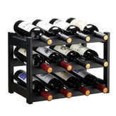 VASMIA bamboo wine rack 3-tier bottle storage keeps bottles organized and accessible.
