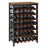 VASMIA bamboo wine rack front view with 42-bottle capacity.