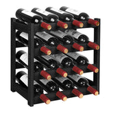 VASMIA 4-tier bamboo wine rack on countertop for organized storage.