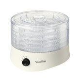 Vassillias small food dehydrator front view shows compact countertop footprint.