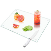 VASUHOME tempered-glass cutting board 12x16, sturdy and easy to clean