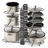 Vdomus pot rack organizer with three DIY methods for flexible kitchen setup.