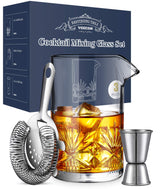 veecom 18oz crystal mixing glass showing clarity for precise stirred cocktails.