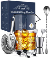 veecom 18 oz crystal mixing glass for precise stirring and minimal dilution