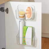 Veefos adhesive cabinet organizer front view showing compact storage for tight spaces