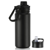 VEGOND 16 oz insulated bottle with straw lid in black keeps drinks cold at school.