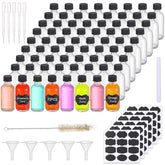 VEIDIA 72-pack 2oz Boston Round bottles with pour spouts for samples