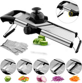 VEKAYA Mandoline Slicer blade close-up showing sharp, durable blades for precise cuts