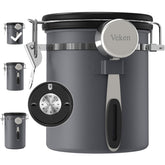 Veken coffee canister with airtight lid preserves freshness.