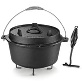 Velaze 10QT camping dutch oven lid inverted griddle for outdoor skillet use