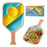 VELENTI Pickleball Paddle Snack Tray close-up showing built-in dip section for easy serving