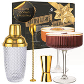 Vemacity luxury gold cocktail shaker with built-in strainer for smooth pours