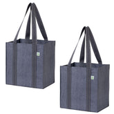 VENO 2-pack reusable grocery bags with handles and a hard bottom for upright loading.
