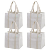 veno 4-pack reusable bags with front pocket for quick grocery planning.