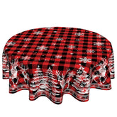 VentuCoven red buffalo plaid round tablecloth adds festive warmth to your dining setup.