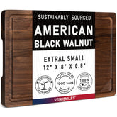 Venusmiles walnut cutting board with deep juice groove for mess-free prep