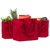 VeraMia canvas grocery bag 3pc jumbo set ideal for large grocery loads.