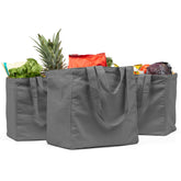 VeraMia grey canvas bag set folded for compact storage.