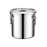 Verdeho 304 stainless steel storage container with lid clip for secure pantry storage.