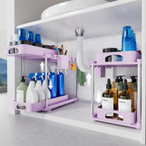 VERIFOST two-pack under-sink organizer with dual shelves for tidy cabinets