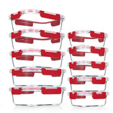 VERONES 10Pack glass meal prep containers with 34oz and 12oz portions for organized meals