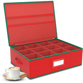 VERONLY Christmas mug storage box top view shows compact stackable design for easy access.