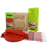 Verve CULTURE cast iron tortilla press starter kit for fresh tortillas at home.