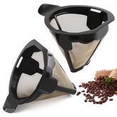 Veterger cone reusable filter 2pc for clean-tasting coffee and easy cleanup.