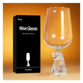 Veuverig Golden Retriever wine glass front view, clear borosilicate glass for daily enjoyment.