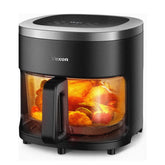 Vexon 6-in-1 glass air fryer front view with 360-degree visibility for easy monitoring.