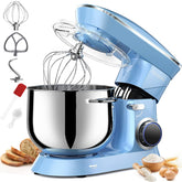 Vezzio 9.5qt blue bowl stand mixer for large batches and smooth mixing.